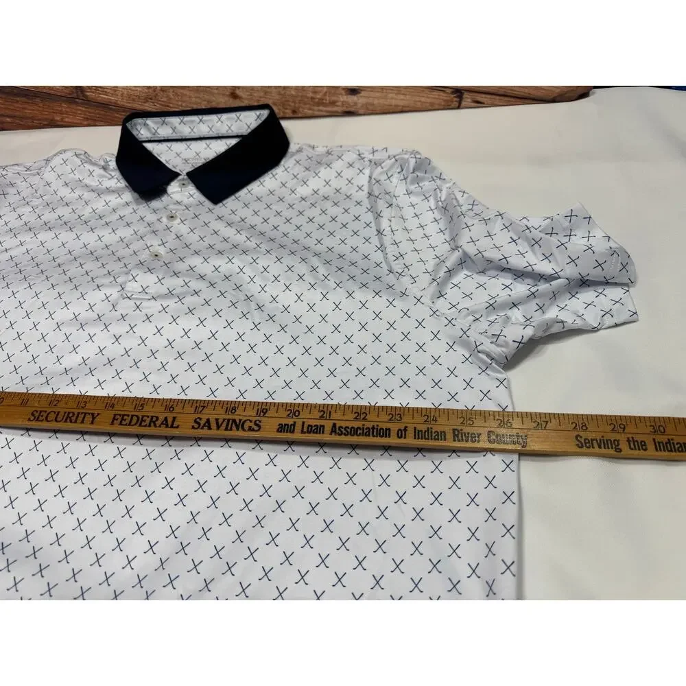 Michel Rouen Performance Polo Size 2Xl White Golf Club Print